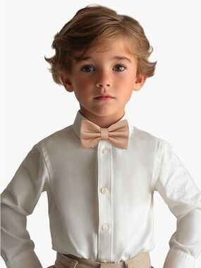 Azazie Boy's Adjustable Stretch Satin Bow Tie Rose Gold
